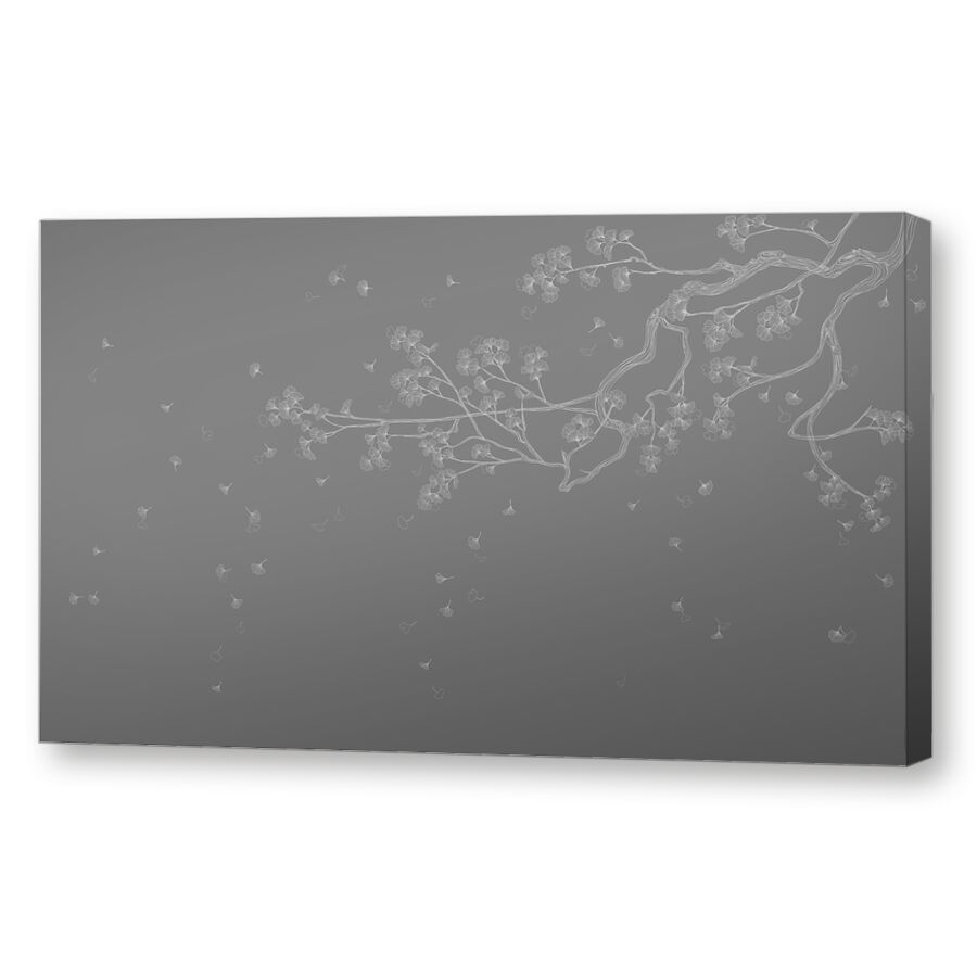Sakura branch grey на подрамнике