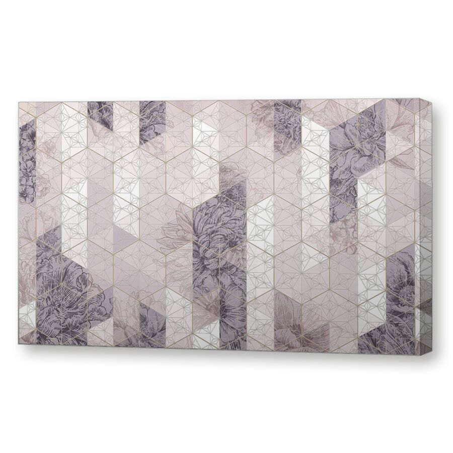 Flower geometry pink на подрамнике