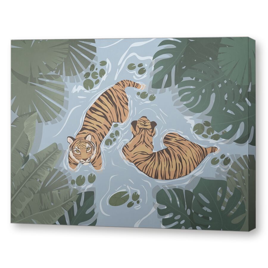 Тигры в тропиках на подрамнике