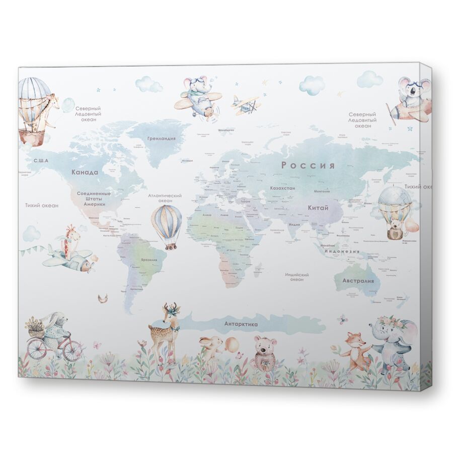 Funny world map на подрамнике