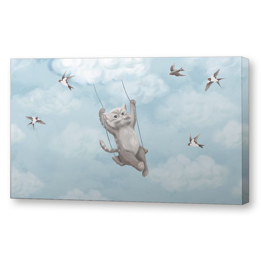 Кот в облаках на подрамнике