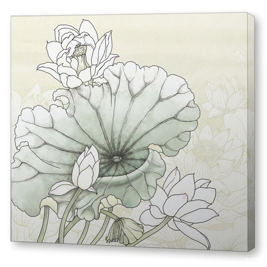 Lotus yellow на подрамнике