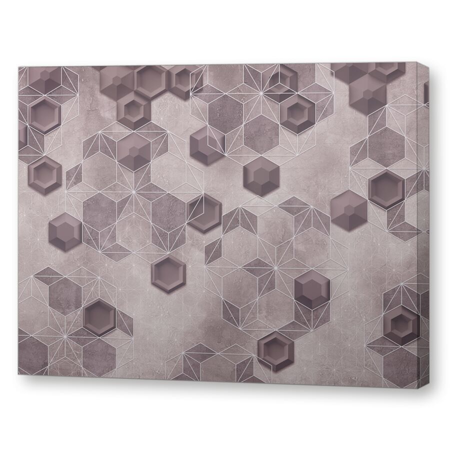 Hexagons pink на подрамнике
