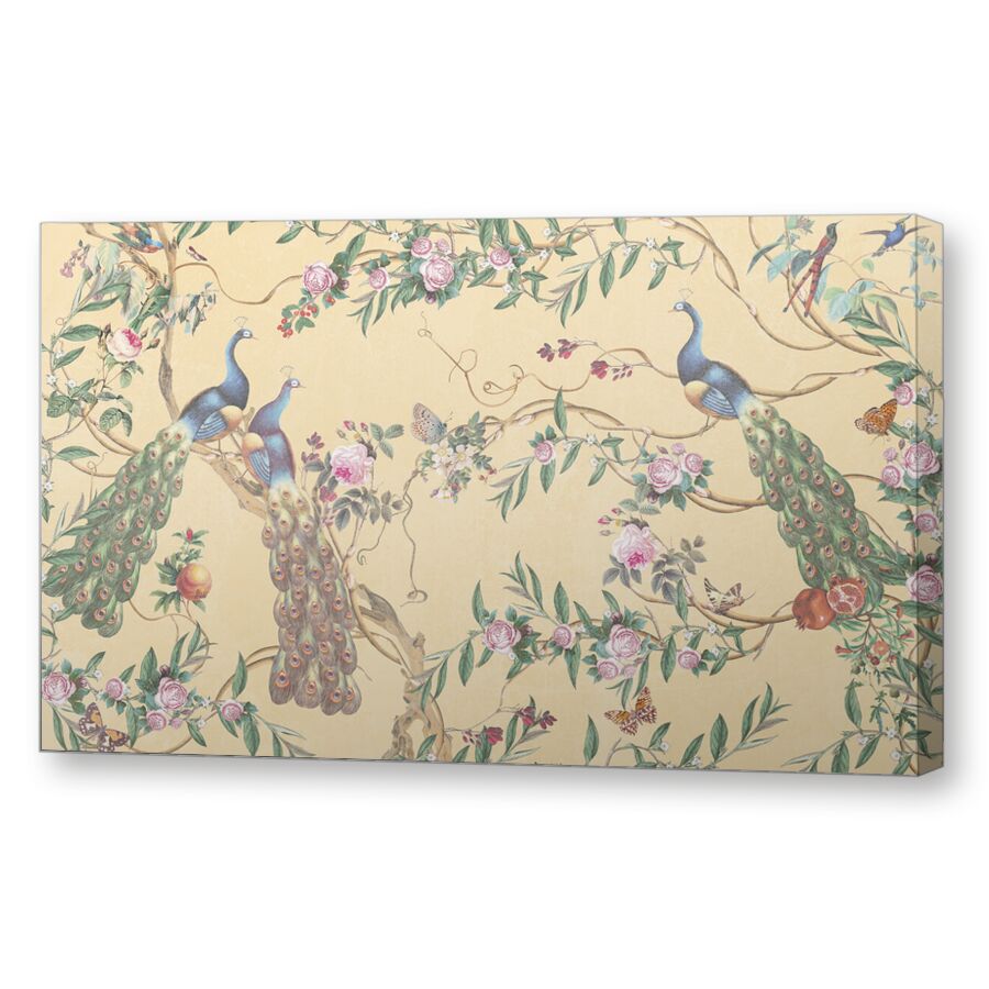 Paradise Peacocks beige на подрамнике