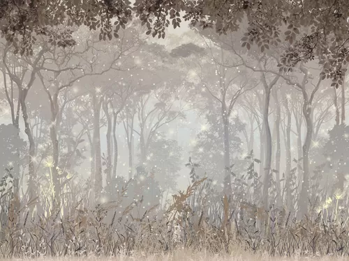 Glade of fireflies sepia