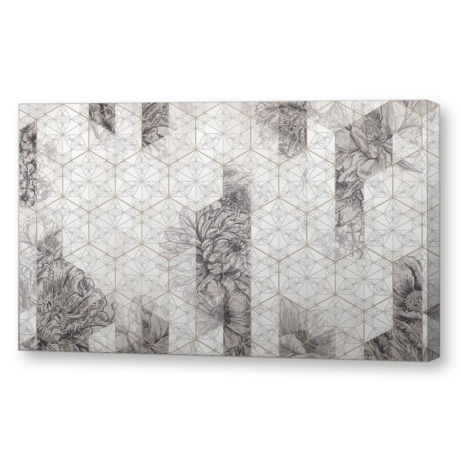 Flower geometry beige на подрамнике