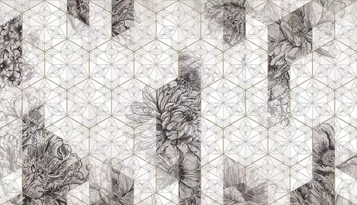 Flower geometry beige