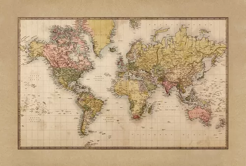 Карта мира 1860 года