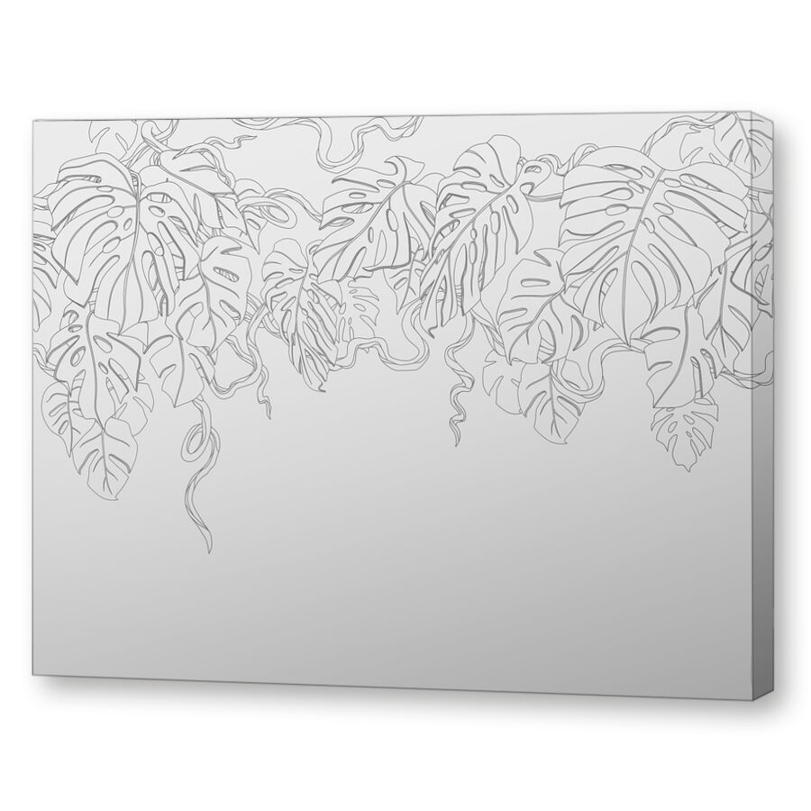 Monstera white на подрамнике