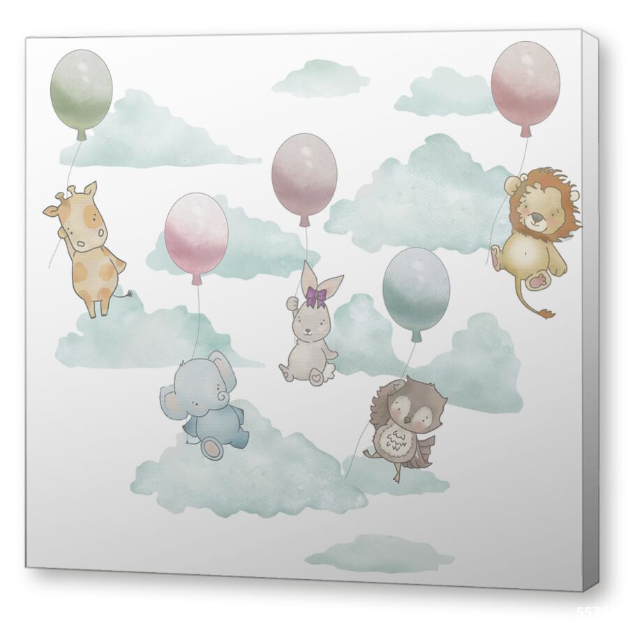 На воздушных шариках на подрамнике