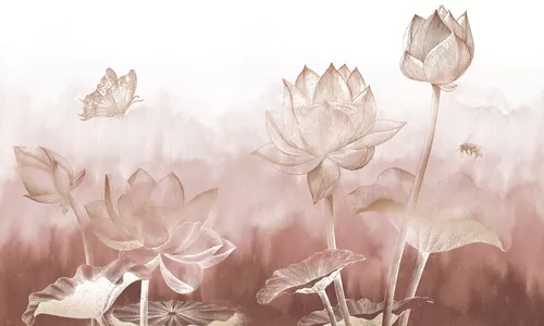 Water lily sepia