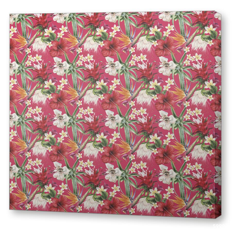 Tropical flowers red на подрамнике