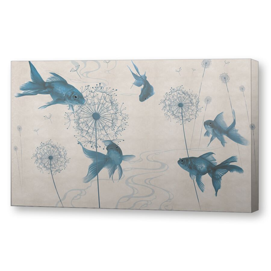 Soaring fish blue на подрамнике