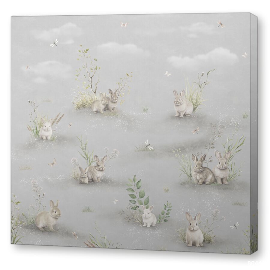 Кролики на лугу на подрамнике