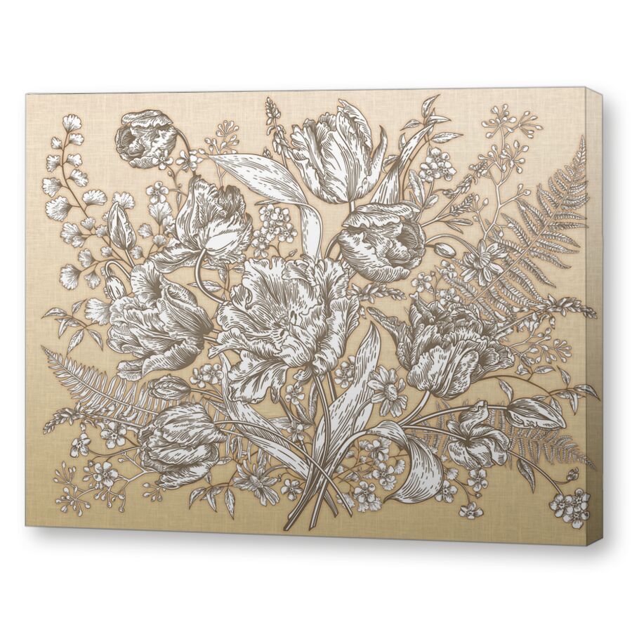 Bouquet beige на подрамнике