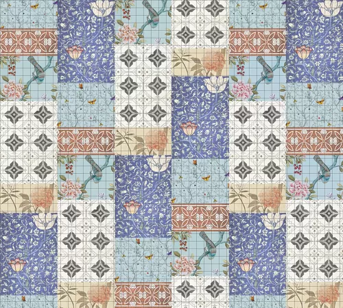 Пэчворк с плитками разного цвета