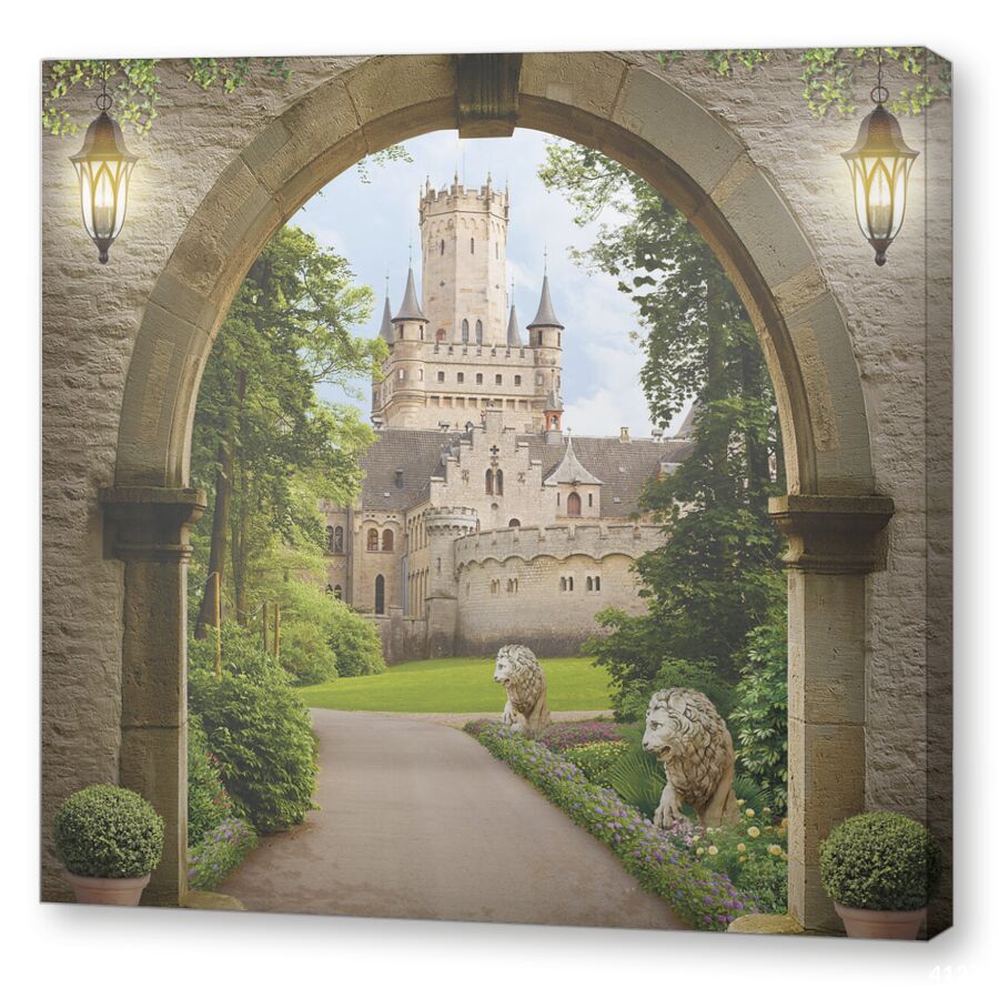 Старый замок на подрамнике