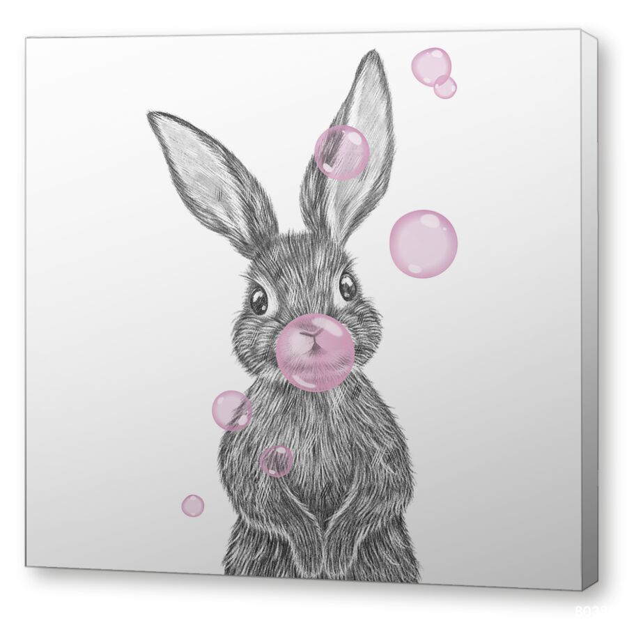 Заяц с жвачкой на подрамнике