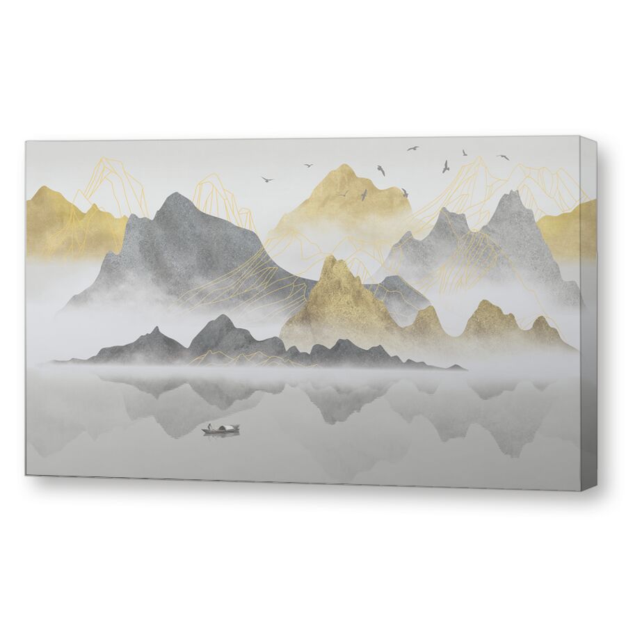 Gold and grey mountains на подрамнике