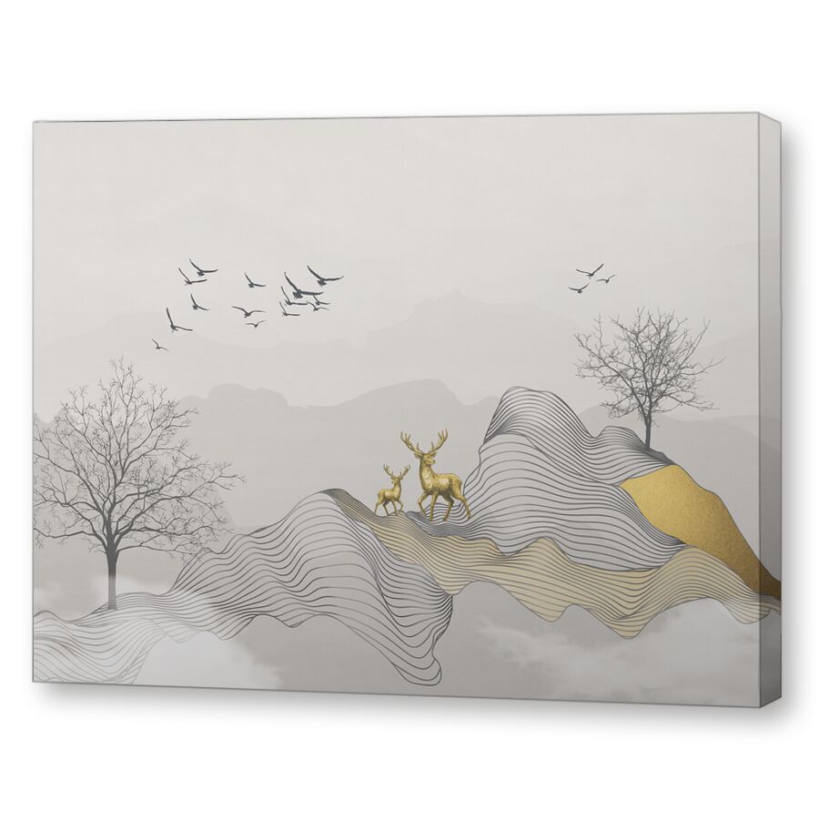 Deer in the mountains на подрамнике
