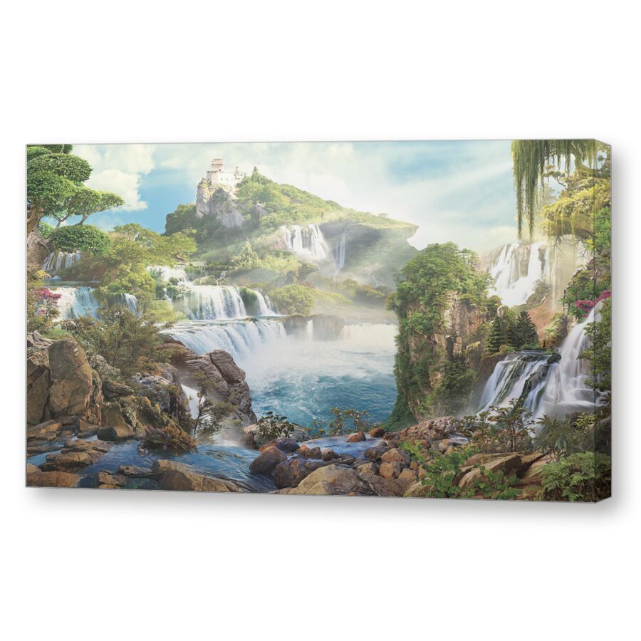 Замок на горе на подрамнике