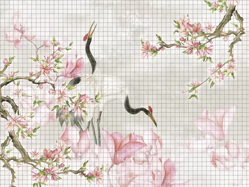 Аисты и сакура