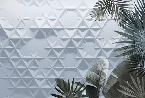 Geometric jungle blue