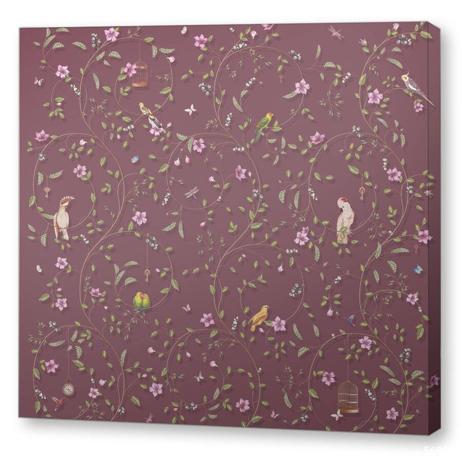 Сhinoiserie burgundy на подрамнике