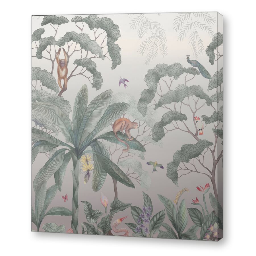 Tropical paradise gray на подрамнике