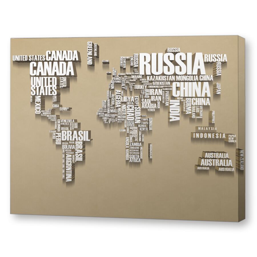 World map на подрамнике