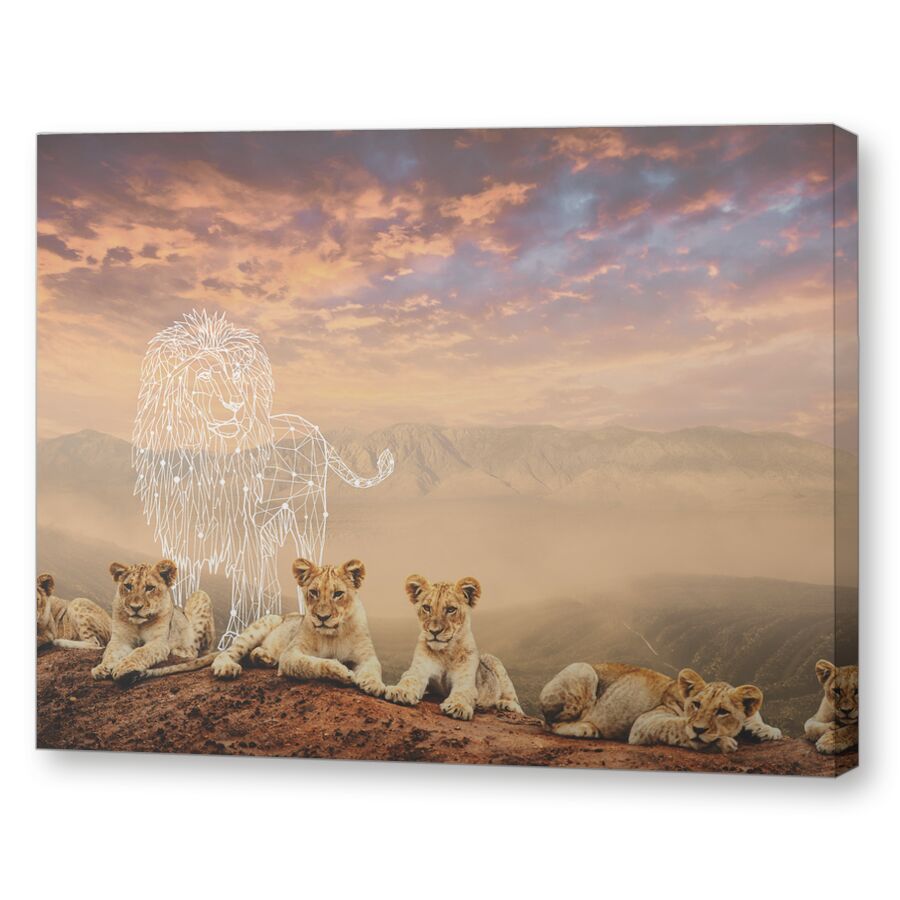 Family of lions на подрамнике