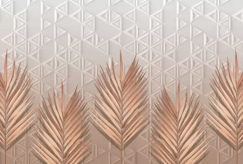Palm leaves peach