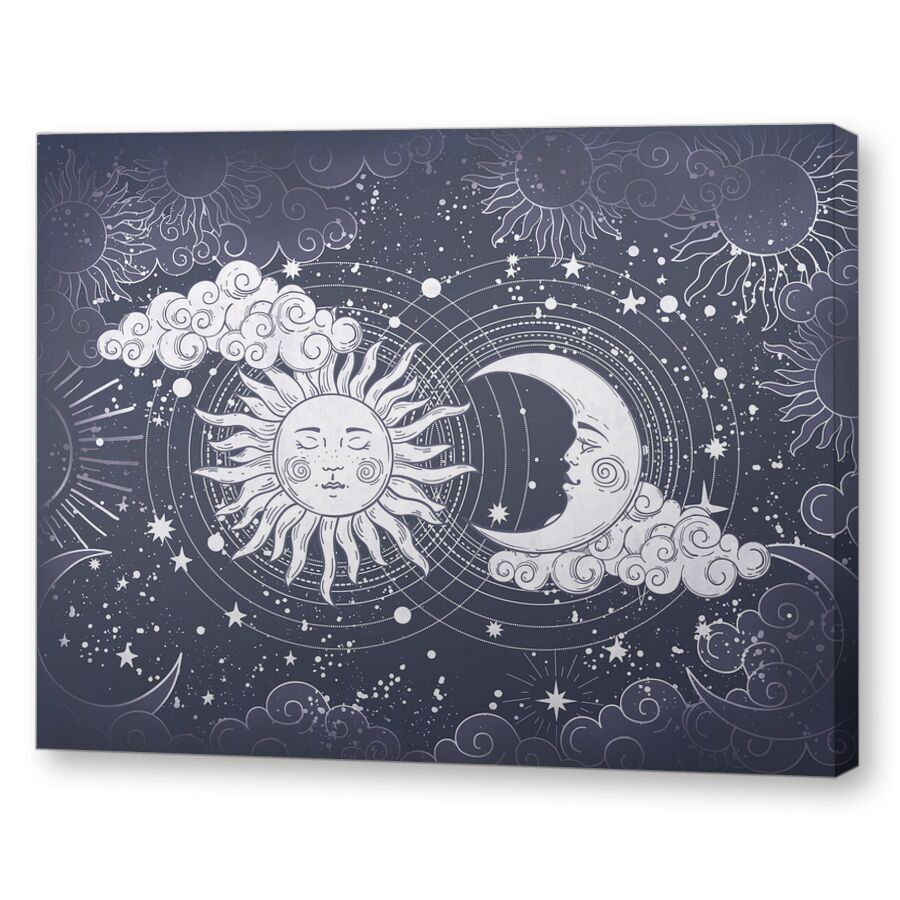 Sun and moon на подрамнике