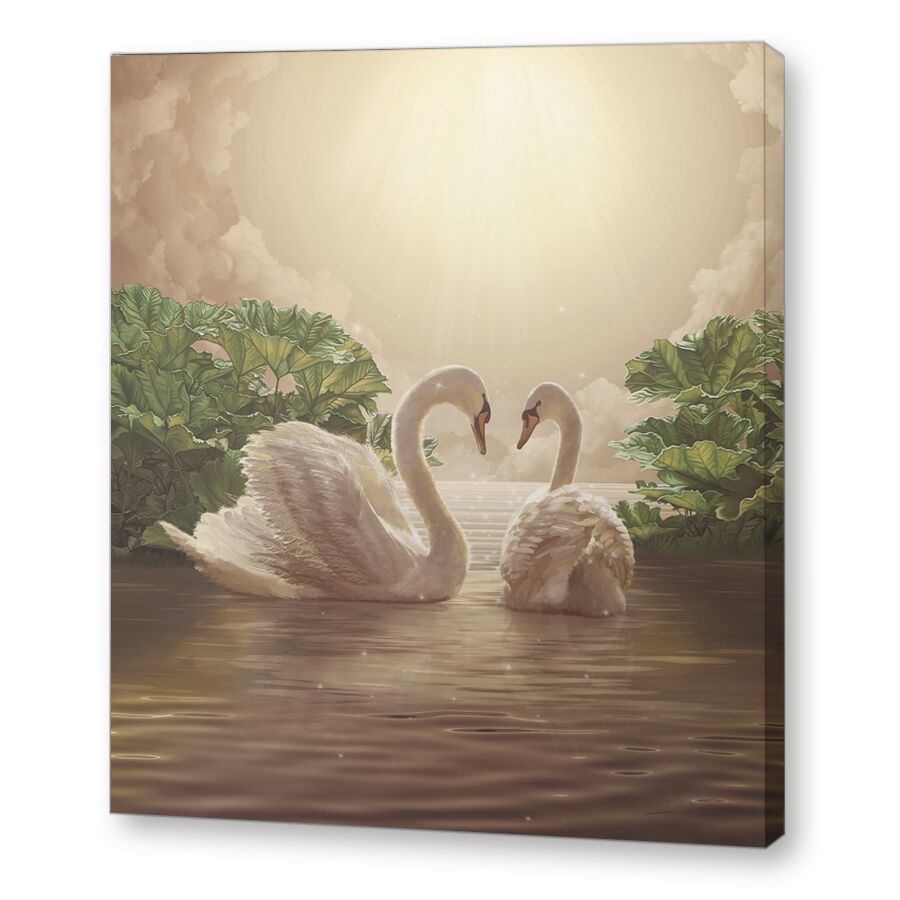 Лебеди на подрамнике