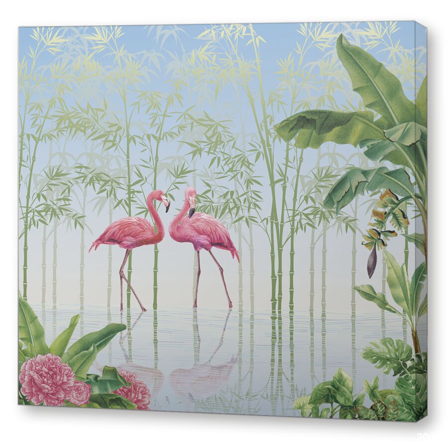 Розовые фламинго на подрамнике