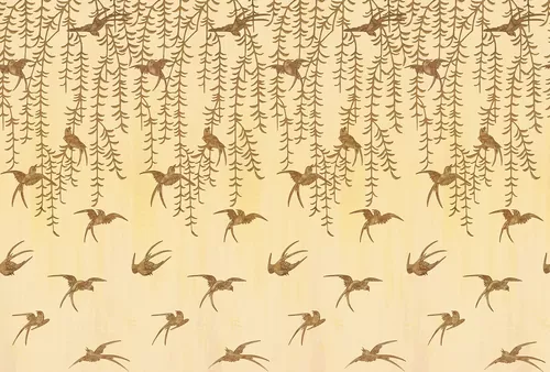 Japanese Birds beige