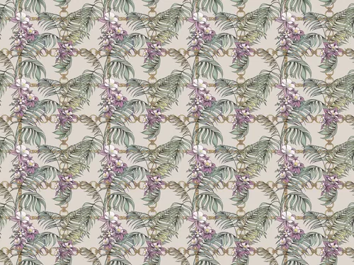 Flowers and chain beige