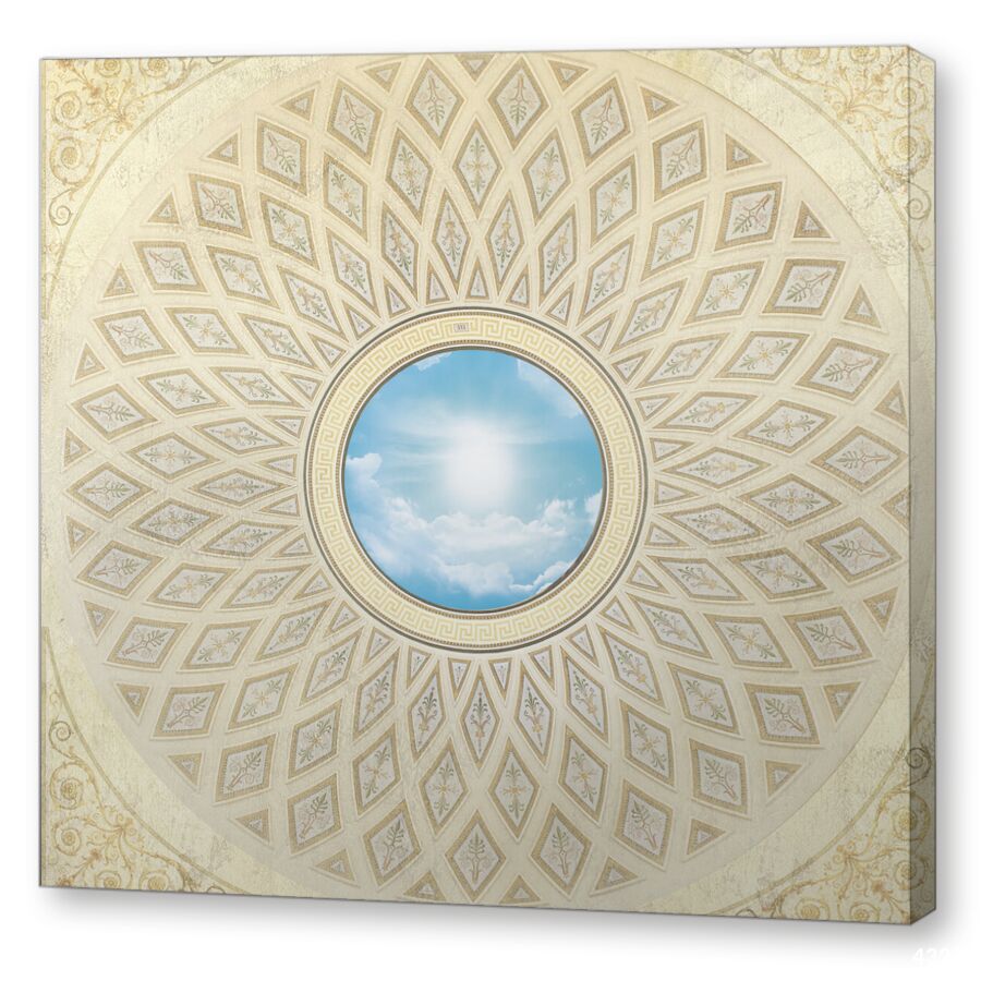 Потолок и круглый небосвод на подрамнике