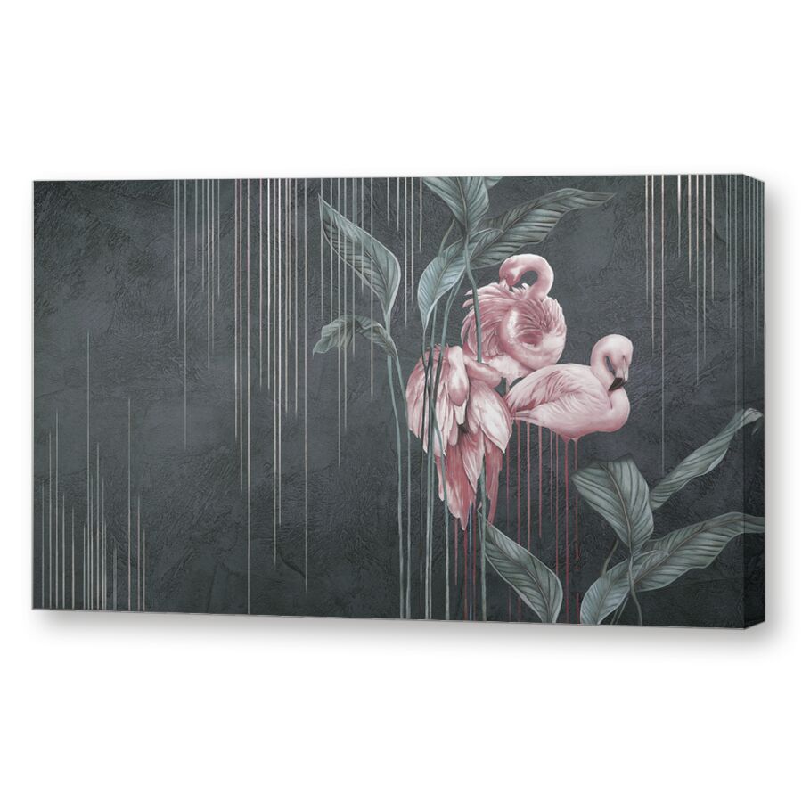 Drawn flamingos dark на подрамнике