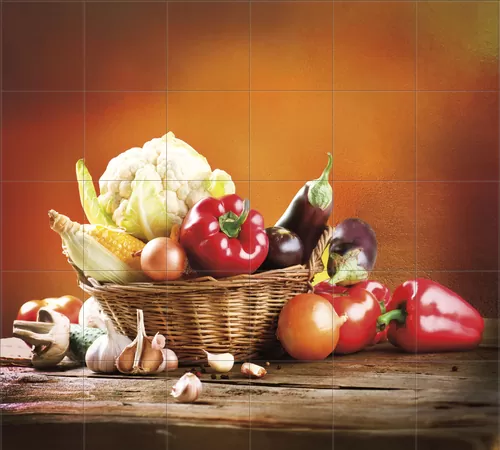 Натюрморт с овощами и грибами