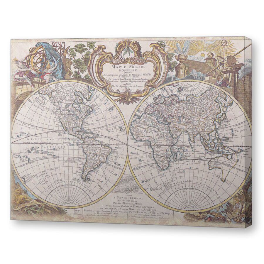 Карта мира на подрамнике