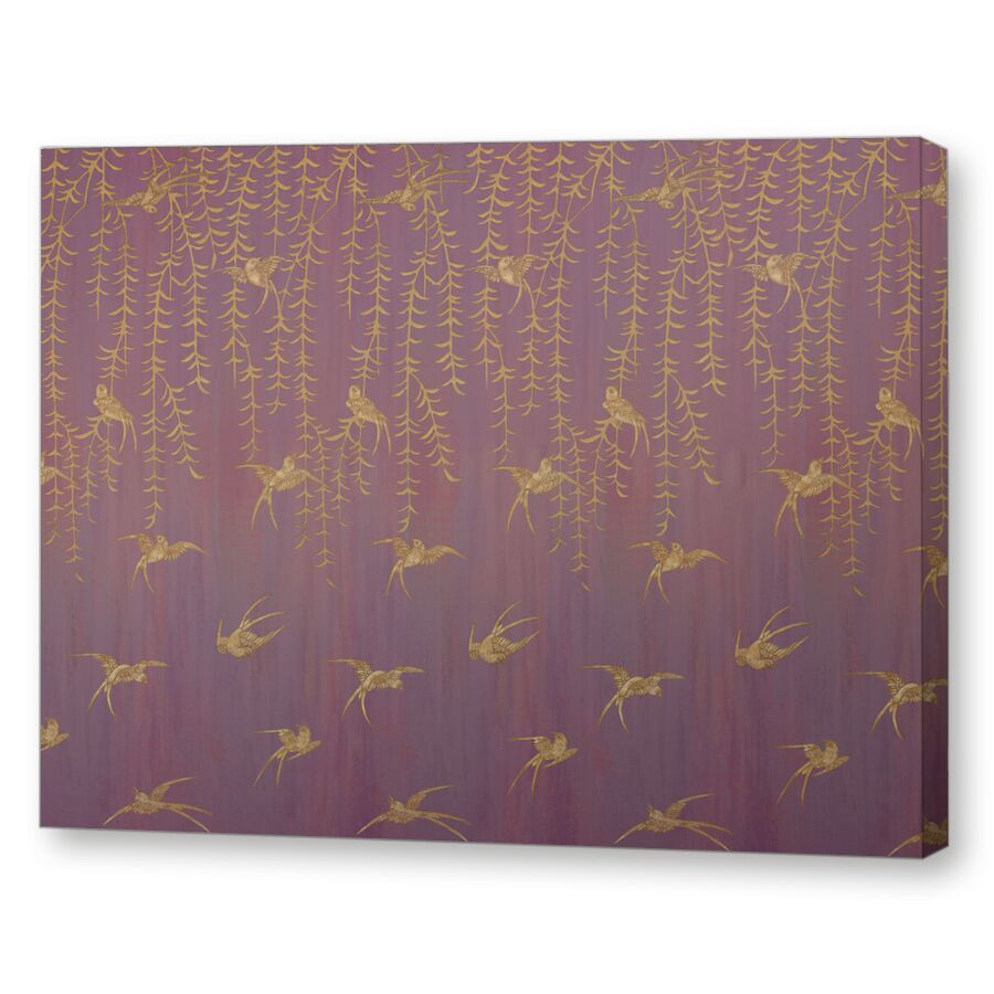 Japanese Birds plum на подрамнике