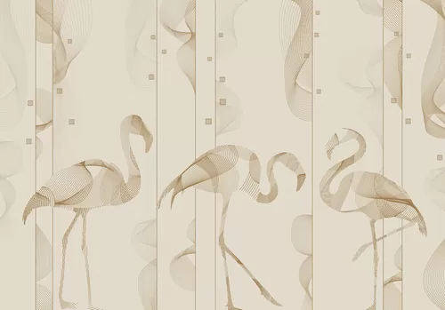 Graphic flamingos