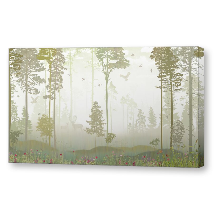 Foggy forest lime на подрамнике