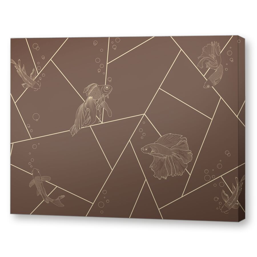 Geometric fish blue на подрамнике