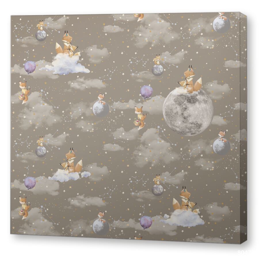 Лисы на планетах на подрамнике