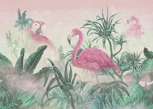 Заросли с фламинго pink