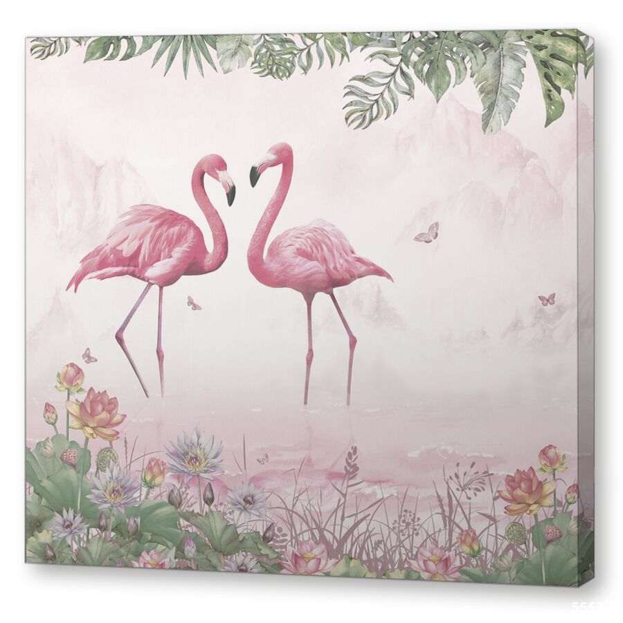 Flamingo duo rose на подрамнике