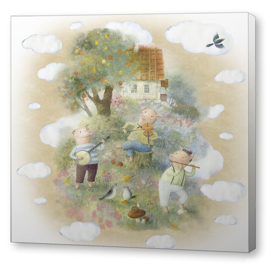 Three little pigs на подрамнике