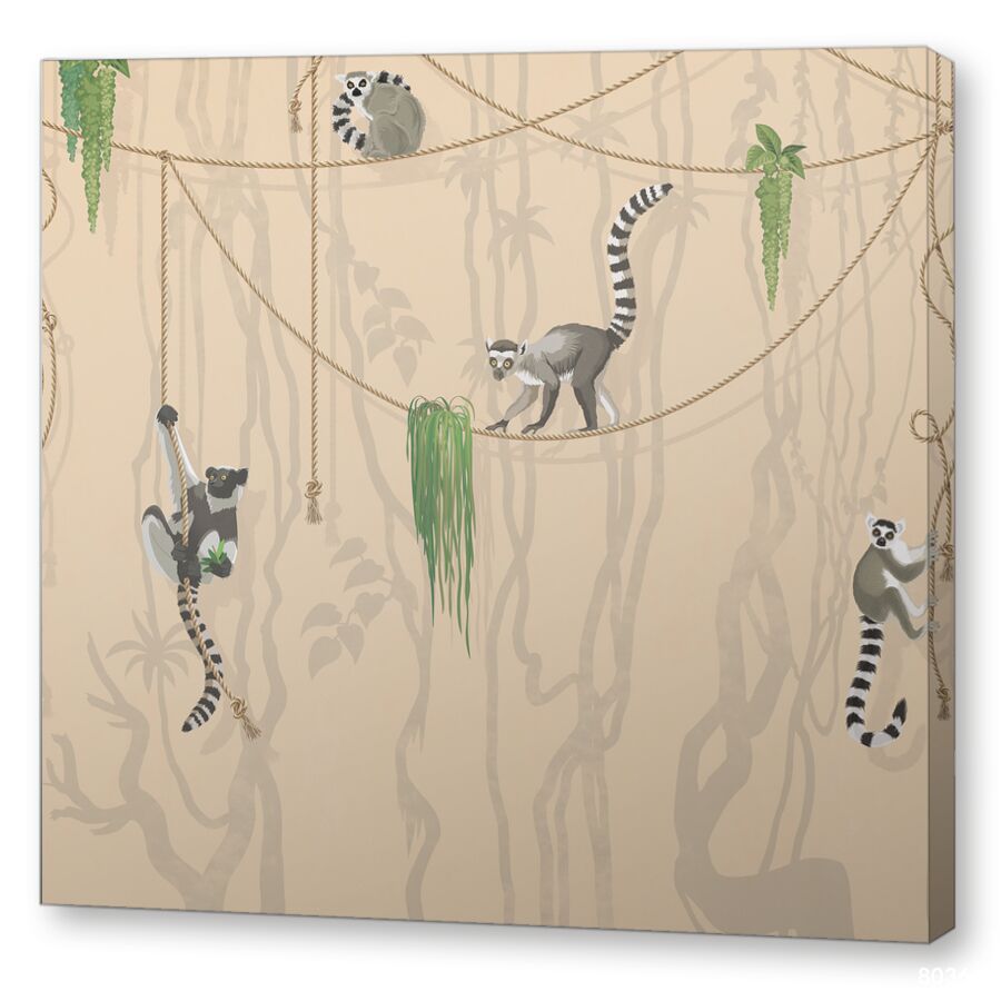 Lemurs in the tropics на подрамнике
